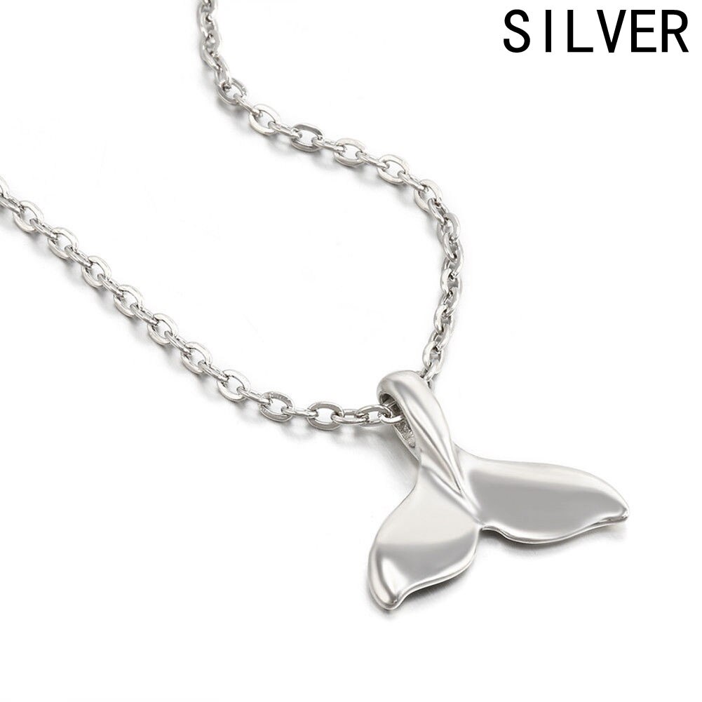 Dyr kvinder halskæde hval hale fisk nautisk charme havfrue haler halskæder smykker: Sølv