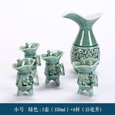 Zestaw do wina ceramicznego w stylu chińskim naśladuj starożytne naczynie do wina kubek retro likier separator flagon do picia pudełko na wino: 5
