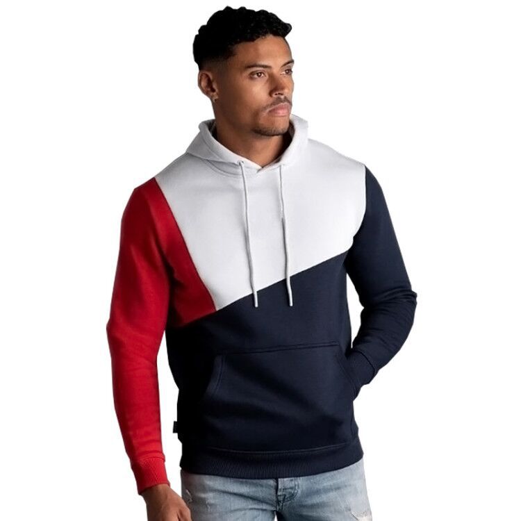 Primavera e autunno nuovi maglioni da uomo Pullover cuciture contrasto colore Casual Stretch sport maglione con cappuccio felpa da uomo: L / C1