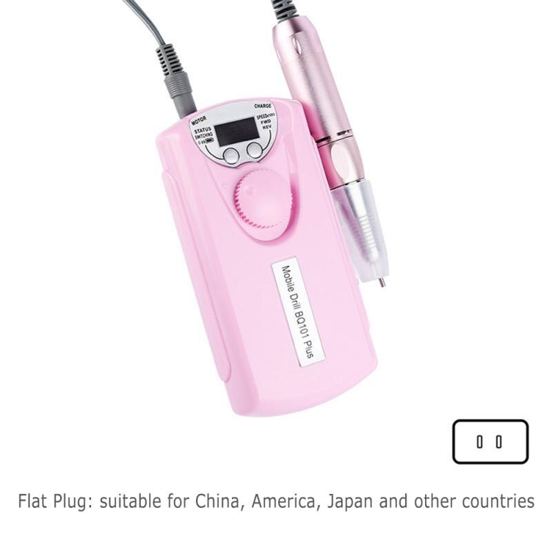 Taladro eléctrico para uñas, máquina de manicura con cabezal de pulido, pulidor de uñas portátil, Mini bolígrafo eléctrico, pulidor de uñas, pulido de uñas: US PLUG