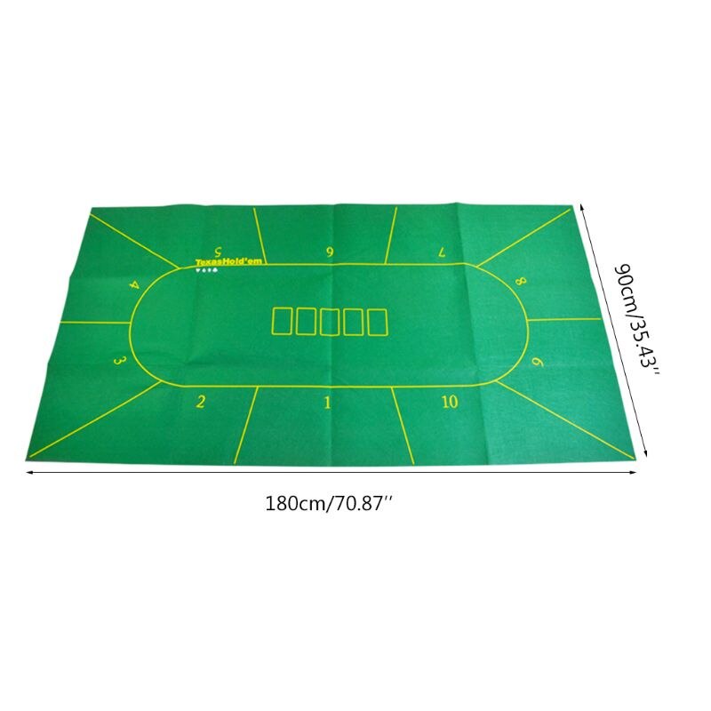 thumbnail image 2 of Brybelly Blackjack & Texas Hold'em Felt Mat - 72x36 Inch, Two-Sided, Water-Resistant For Game Nights 2 of 14