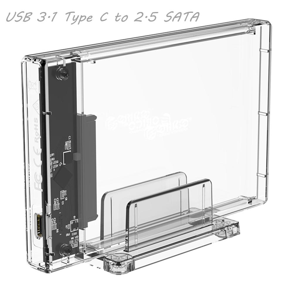 ORICO HDD Case USB 3.1/USB3.0 Type-C/Micro B to 2.5 SATA Hard Disk SSD External Enclosure with Bracket Base USB Cable: Default Title