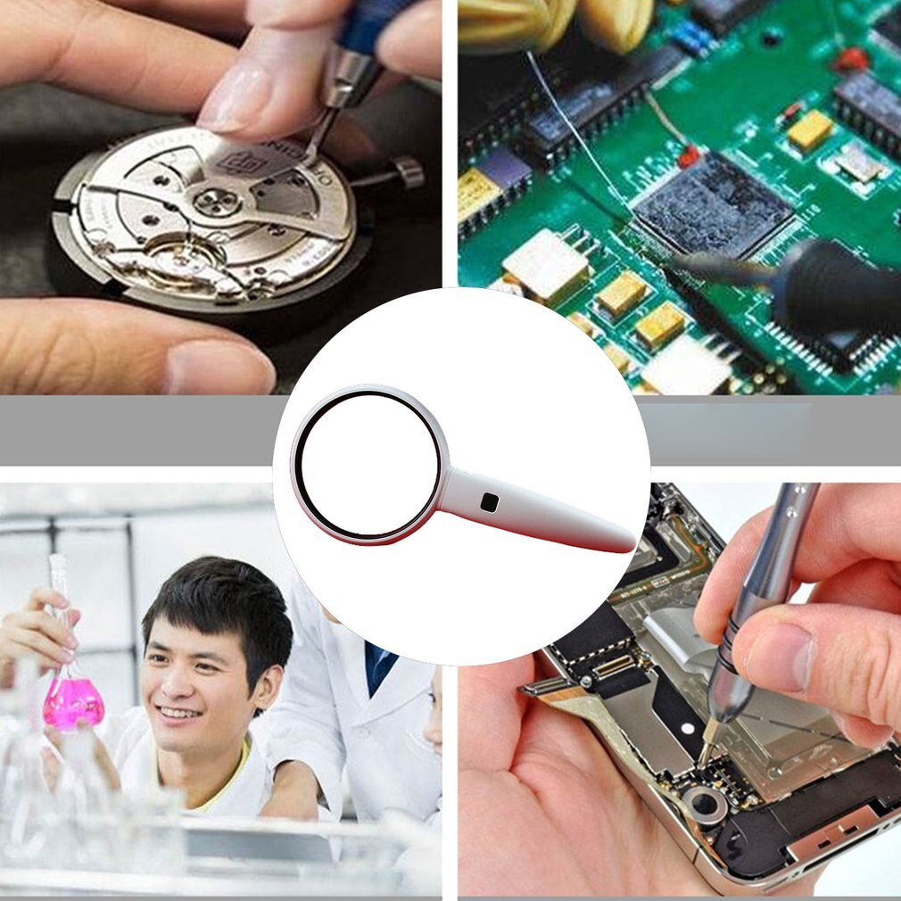 Handheld Reading Magnifier 3 Groups Of Lenses With Different Magnification Portable Magnifier With LED Light