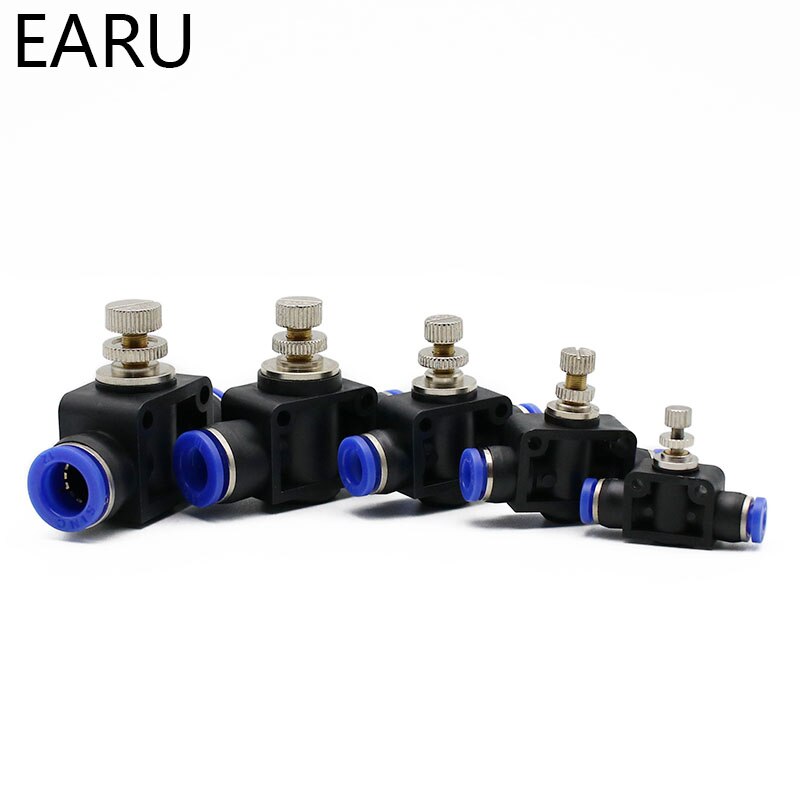 Pneumatic Airflow Regulator 4mm 6mm 8mm 10mm 12mm OD Hose Tube Gas Flow Adjust Valve Connector Fitting Air Speed Control Crane