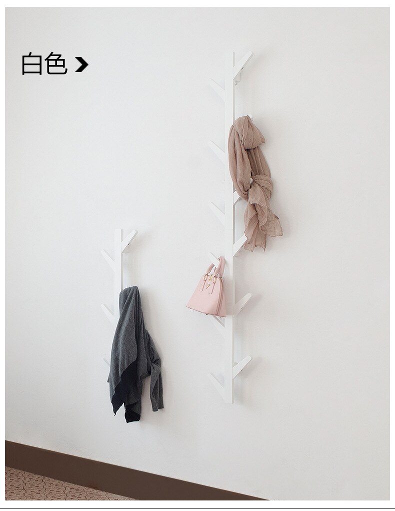 Trehengende stativ bambus veggmontert hanger hall inngangsdekorasjon hatt kappestativ vegg deco