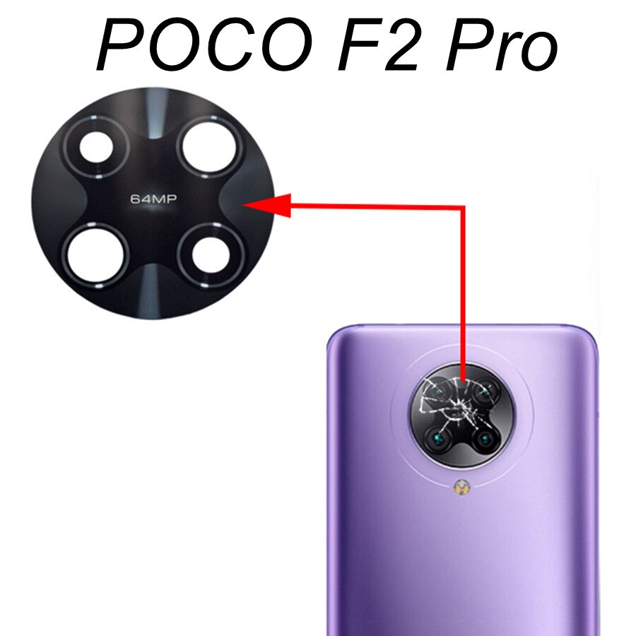 Original Rear Back Main Camera Glass Lens For POCO F1 F2 Pro F3 F4 GT X3 NFC M3 M4 X4 Pro 5G Replacement With Adhesive Tape: Poco F2 Pro