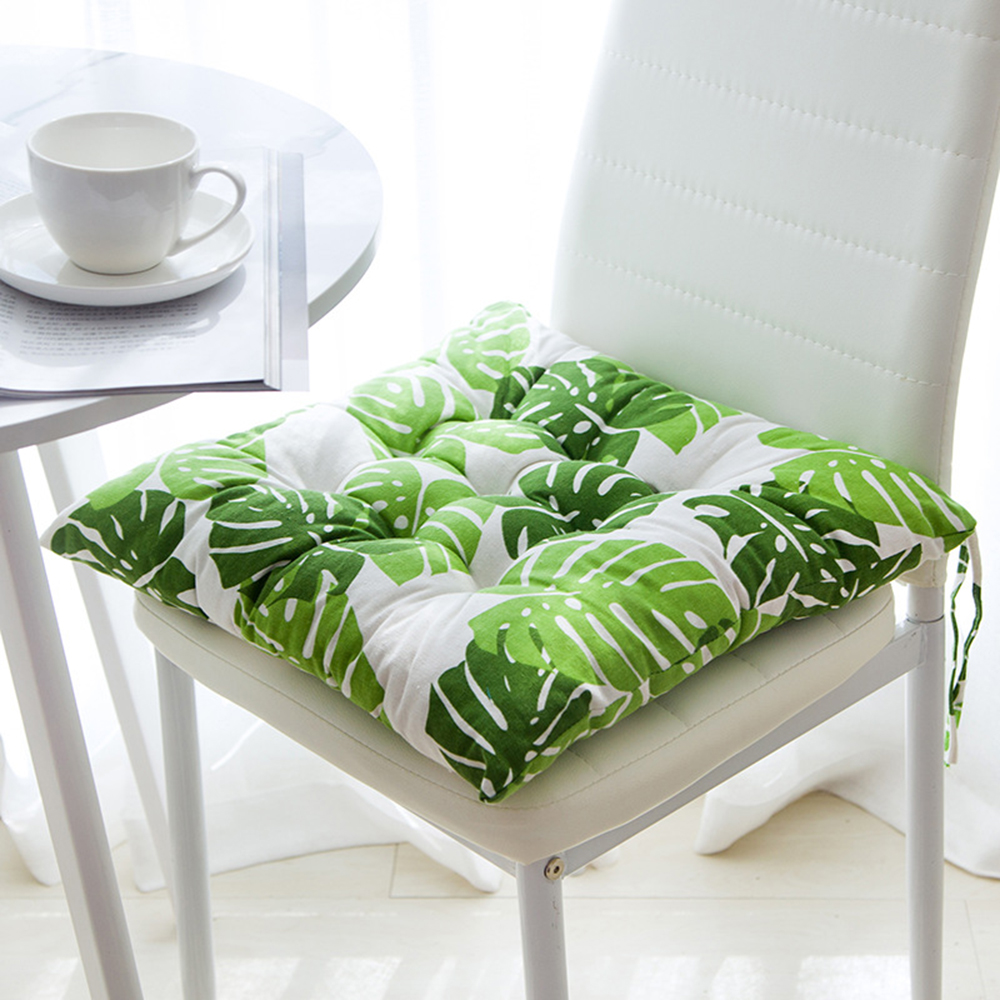 Urijk-coussin de siège antidérapant | Coussin de canapé, couleur Pure, coussin de siège carré, coussin de chaise, oreiller doux, imprimé en feuilles, pour Padchair, 40x40cm