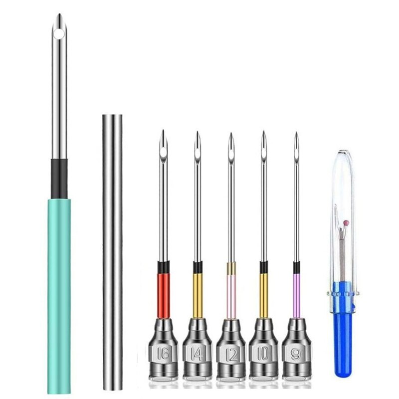 Embroidery Pen Stainless Steel Punch Needle Set Crochet Knitting Seam Ripper DIY Cross Stitch Sewing Tools: B2