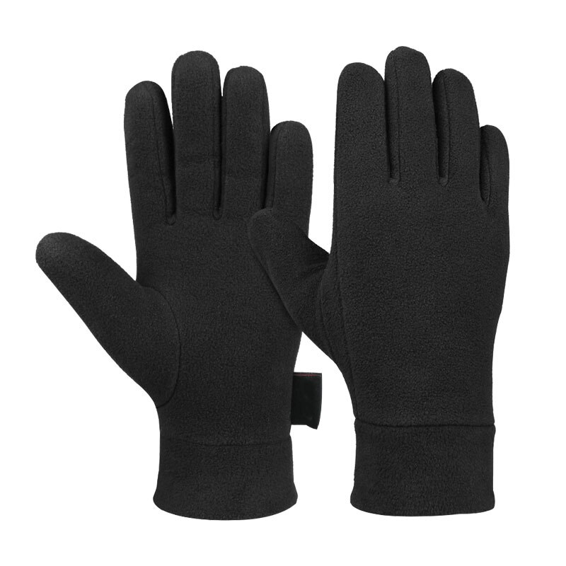 Mand udendørs ridning fleece handsker vinter lys fuld finger termisk sports handske kører jogging: B / M