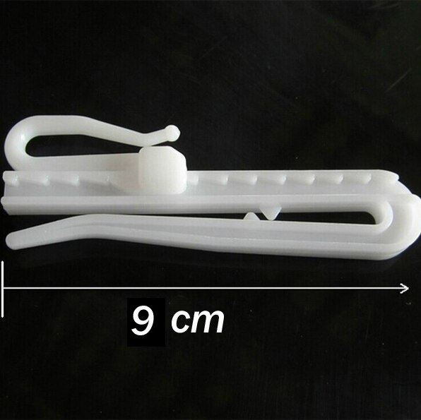 Ganchos colgantes de plástico para cortina, 50 unidades, color blanco, , CP057C: Transparente