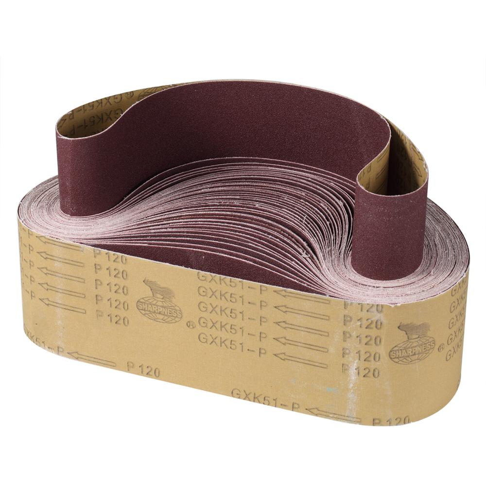 Courroies de ponçage, 75x533mm, 10 pièces, grossières à fines, accessoires pour ponceuse, outils rotatifs
