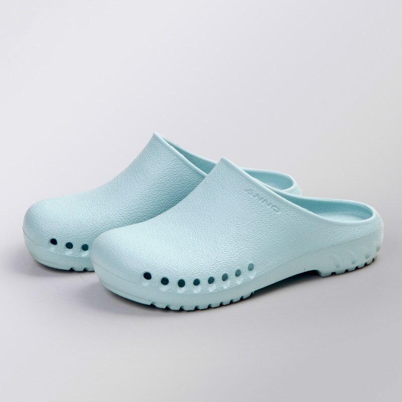 Arzt Krankenschwestern Krankenhaus Medizinische Atmungs Loch Schuhe Chirurgische Anti-slip Weiche EVA Arbeit Schuhe Op Labor Hausschuhe Schuhe: Light Blue / L
