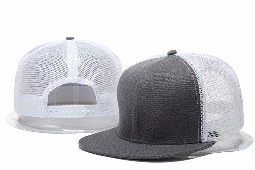 Plain Fitted Flat Bill Cap Baseball Basic Blank Solid Hat Sport Colors: Gray