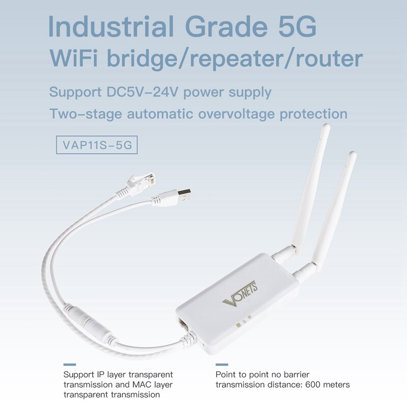 VAP11S- 5G Wireless Mini Router DC5V-24V Wifi Bridge Repeater AP Signal Amplifier Wifi Signal Stabilizer