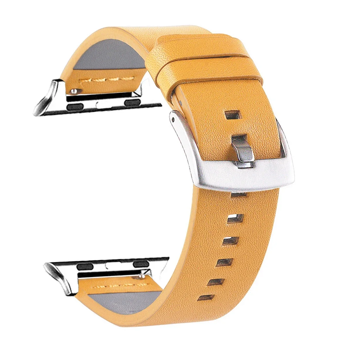 Hochwertiges Lederarmband für Apfel Uhr Band Ultra 2 49 mm 46 mm 42 mm 45 mm 41 mm 44 mm 40 mm Armbinde für IWatch 10 9 8 7 6 SE 5 4: Schwarz Gelb / 20mm