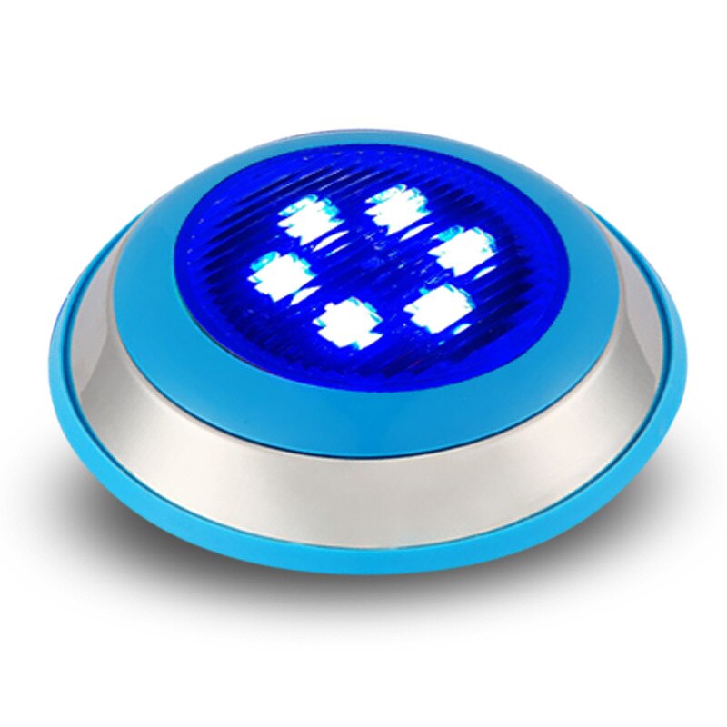 Led Swimming Pool Light AC12V 24V 6W Waterproof Decorative Stainless Steel LED Lamp for Swim SPA Lamps Pool Lighting: Blue Color 6W