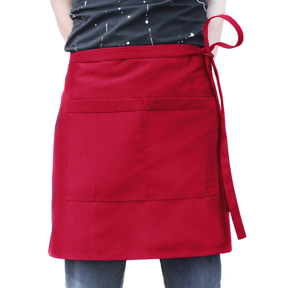 Nieuw taille schort met zak catering ober bar huishouden kleding schoon houden schort  do99: Wit
