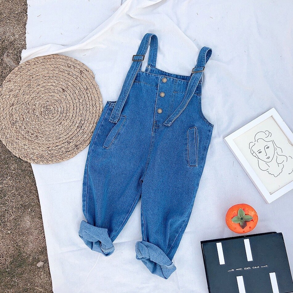 2-7 Yrs Kids Baby Girls Denim Bib Pants Overalls Jean Outfits Sleeveless Denim Jumpsuit Outfits Spring Autumn Baby Girls Clothes