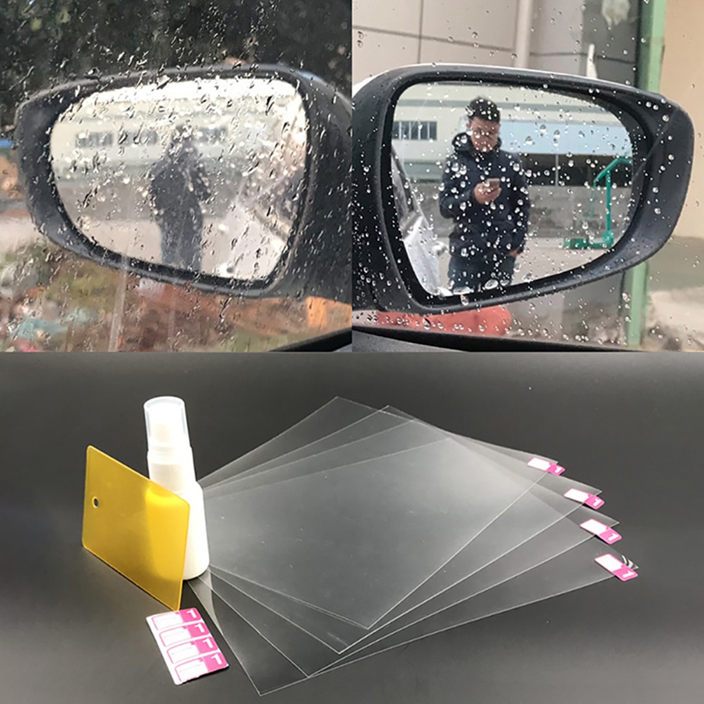 4 stk/sæt hydrofobisk film bakspejl regntæt køresikker ridsefast klistermærker vandtæt bil spejl film