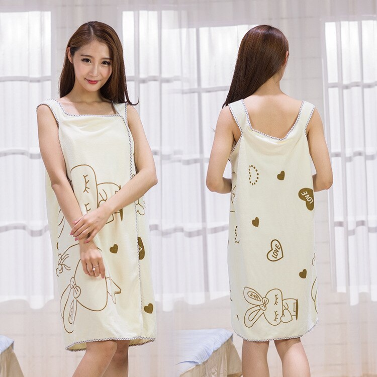 Lovely Printed Underwear Dress Can Wear Sling Bath Dress Bath Towel Anti Light Beauty Salon Dress Summer Bath Towel Skirt: Green