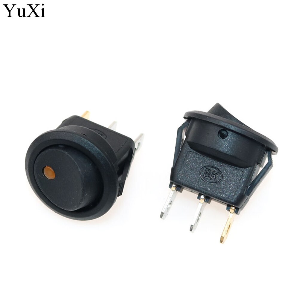 YuXi 3 Stifte Mit LED-leuchten Schalter 12V 20A Katze Auge Schalter Auto Auto Stiefel Runde Rocker Schalter AUF -WEG: Gelb