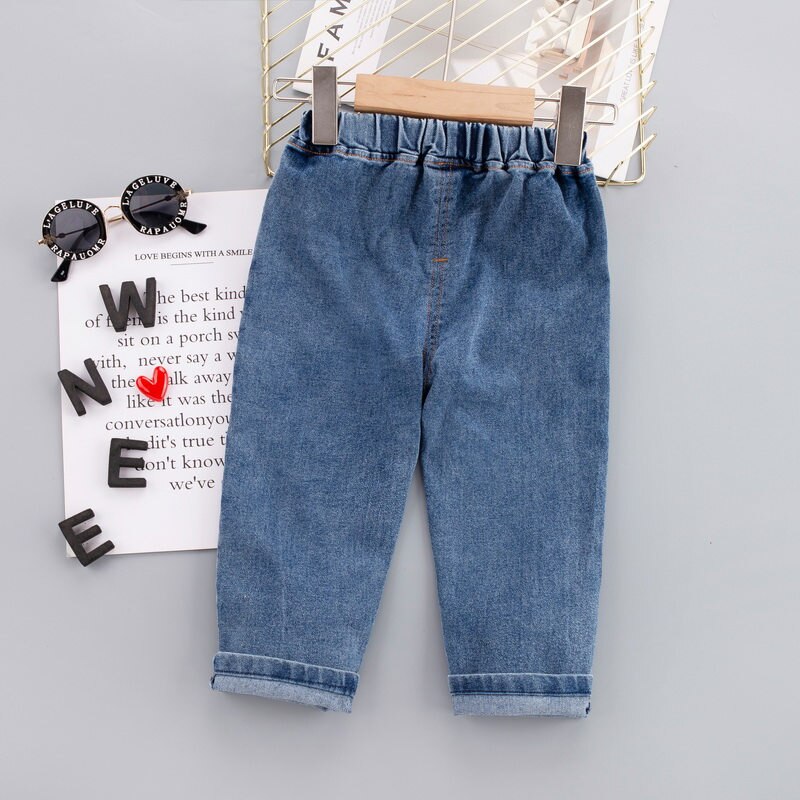 Pantalones vaqueros de dibujos animados para niños y niñas, pantalón informal para niños de 1, 2, 3 y 4 años, novedad de: Azul / 24M(110CM)