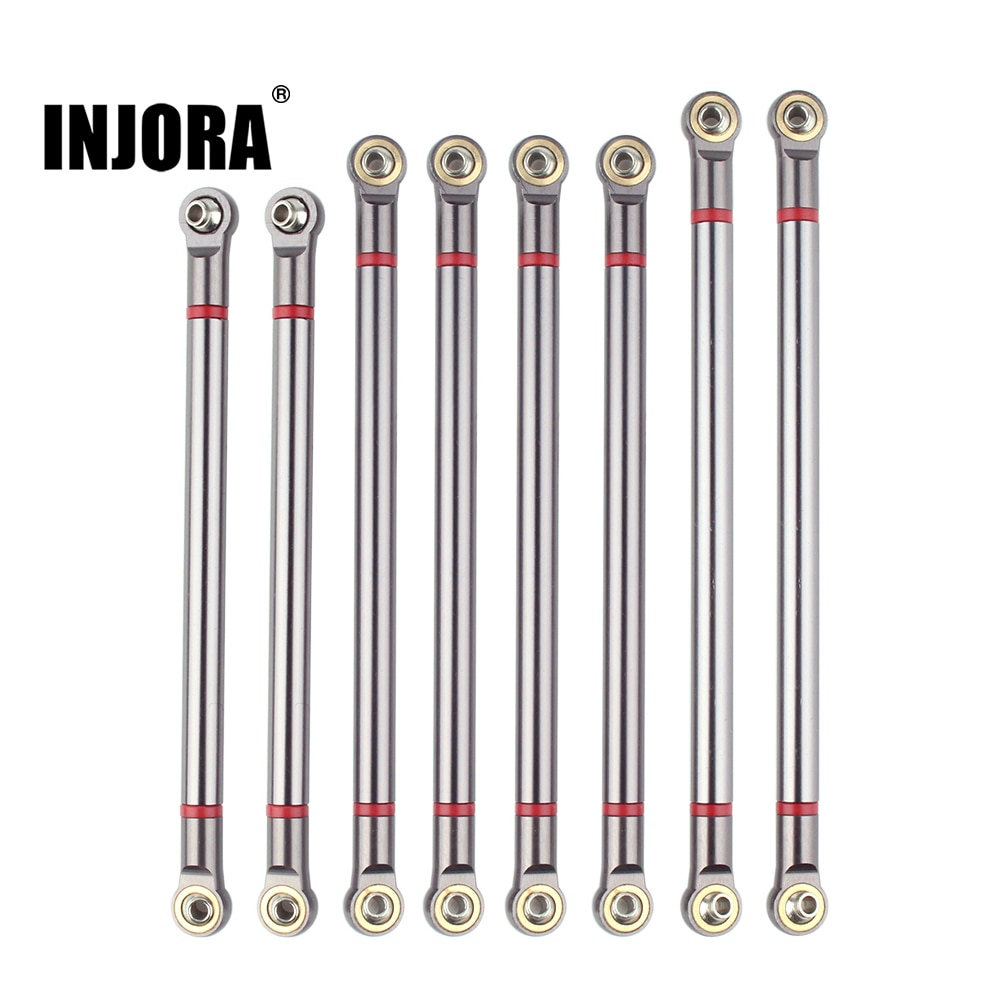 INJORA 8 teile/los Aluminium Legierung Verknüpfung Stange Unmontiert Bausatz 313MM Radstand für 1/10 RC Auto Raupe axial SCX10