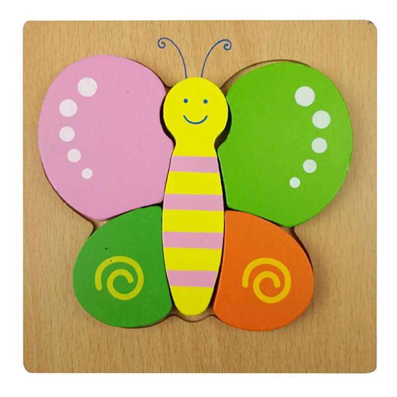 Wooden Jigsaw Puzzles Animal Educational Toys for Toddlers 1 2 3 Years Old Pack 203E