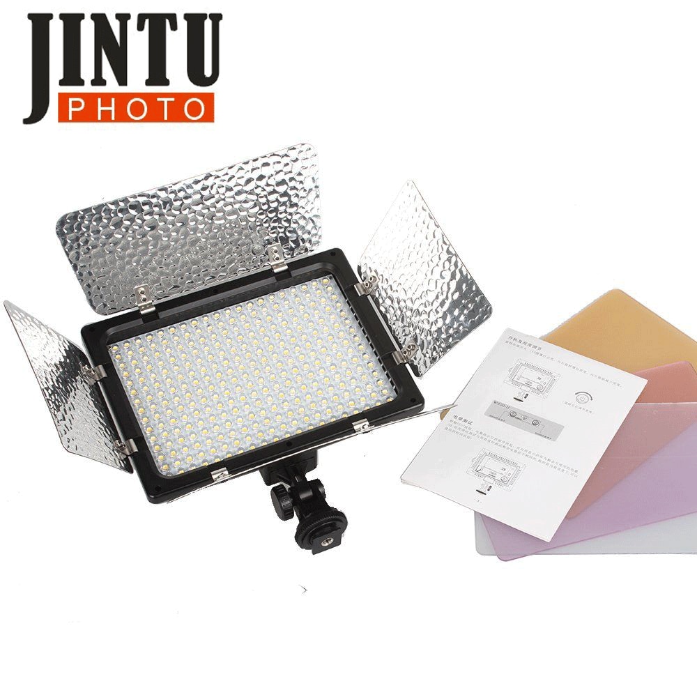 Jintu w300 300 pçs led photo camera lâmpada luz para nikon d3300 d3400 d5500 d7200 d7500 d90 d610 d850 câmera como yongnuo YN-300