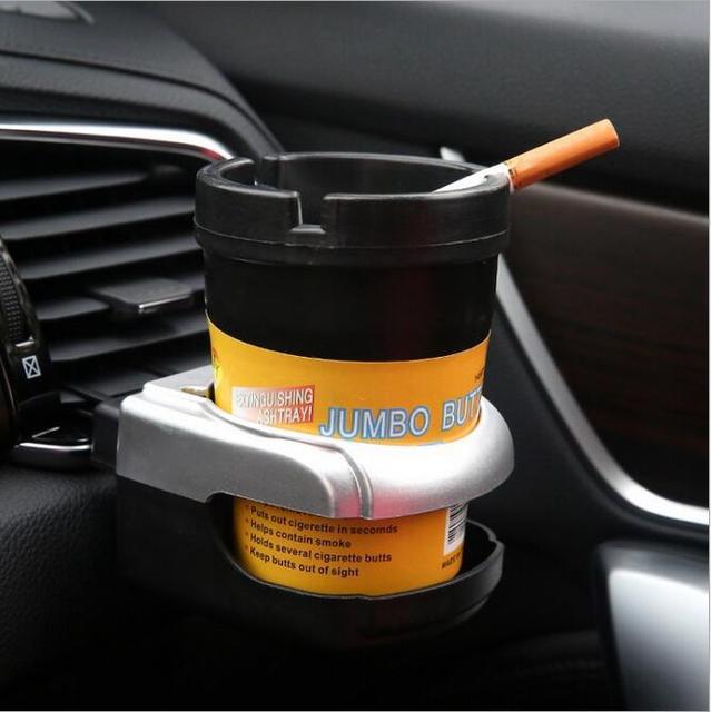 Asbak Snoep Kleur Heldere Auto Asbak Grote Capaciteit Double-Layer Draagbare Auto Asbak Home Office Rookloze Asbak: black