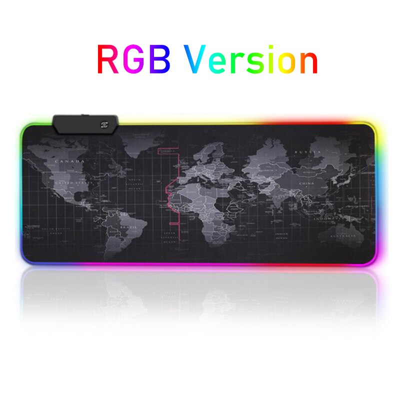 World Map Speed Locking RGB Gaming Mouse Pad Computer Keyboard and mouse pad Led Backlight XXL Surface Keyboard Pad Desk Mat: RGB / 900x400 mm