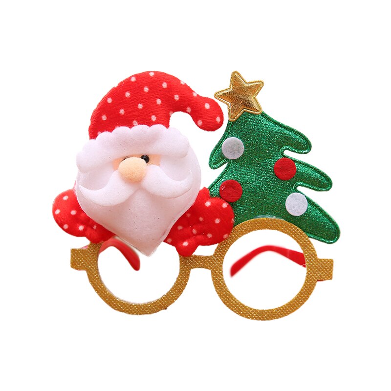 Nette Weihnachten Brille freundlicher Weihnachten Dekorationen Santa Claus Schneemann Brillen Foto Stütze Weihnachten Dekor freundlicher Party Spielzeug: 01