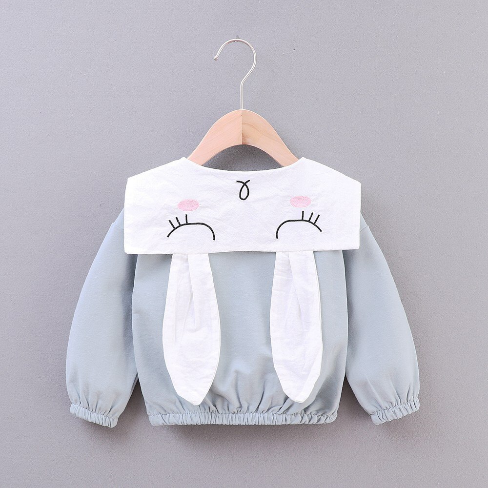 Söta hösttröjor för flickor barn baby spädbarn kartong öra långärmad sweatshirt toppar kappa ytterkläder  s9521