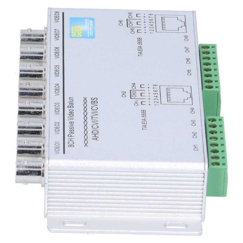 8 Channel Passive Video Balun Twisted-Pair Transmitter 720P 1080P High Definition AHD/CVI/TVI/CVBS