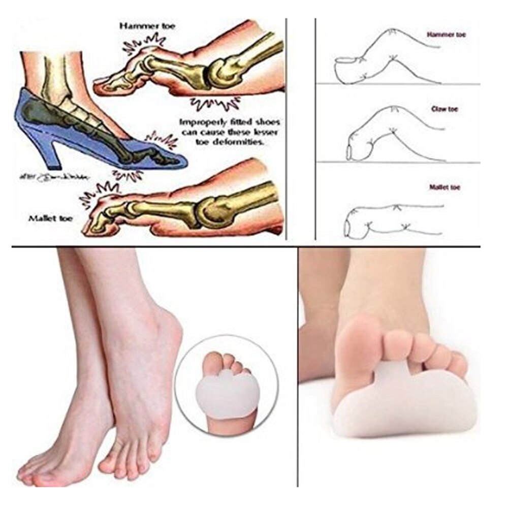 2Pcs Silicone Toe Pads Gel Forefoot Pad Feet Care High heels Half Insole Foot Care Metatarsal Toe Support Z52401
