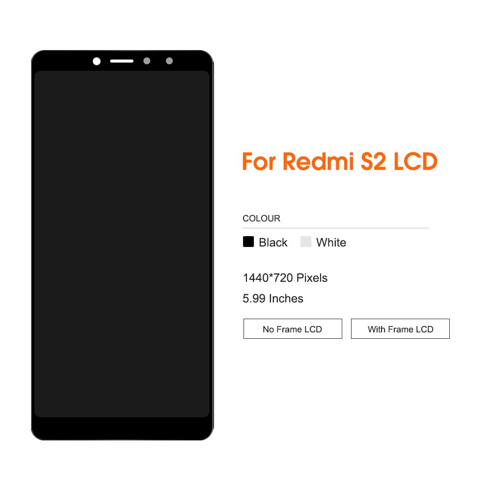 100% Original For Xiaomi Redmi S2 LCD Display Touch Screen Digitizer Assembly with Frame For redmi s2 lcd Phone Pantalla