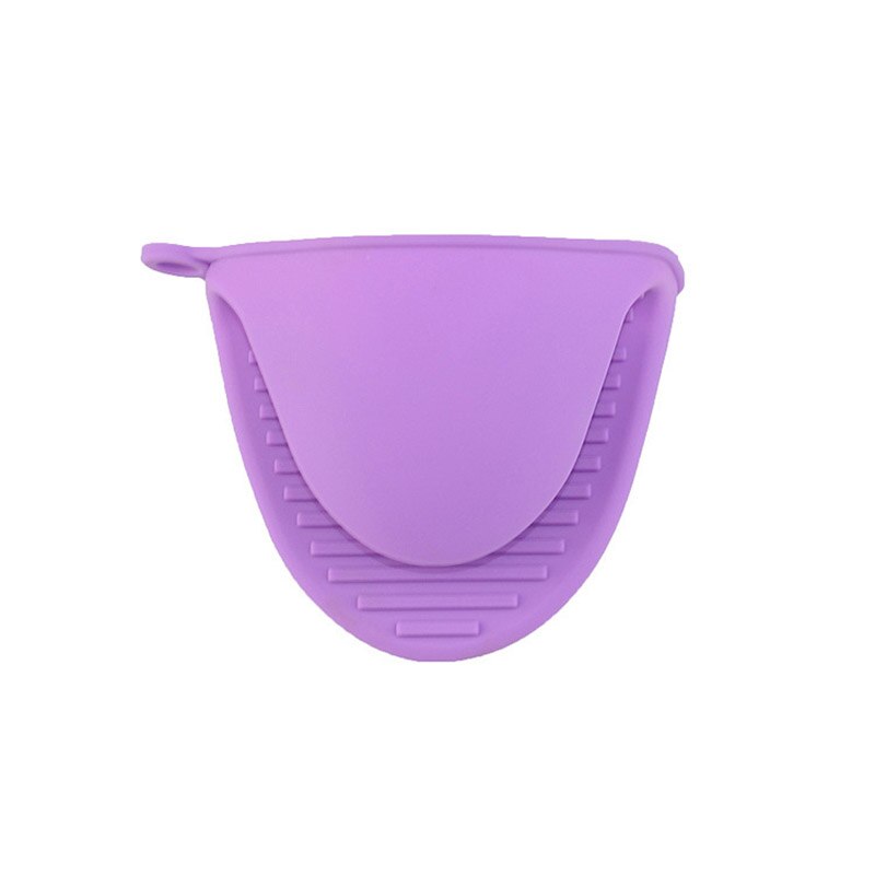 1pc de herramientas de silicona para repostería tomar sujeción térmica horno microondas de cocina guantes horno barbacoa guantes bandeja olla Clip: Purple