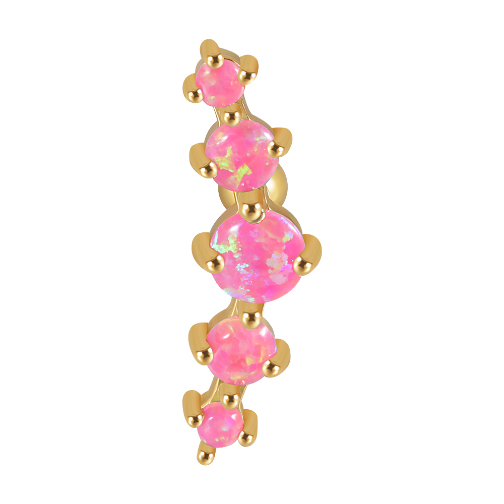 1 Stuk Chirurgisch Staal Opaal Oor Tragus Kraakbeen Stud Helix Piercing Schroef Bal Kwab Oorbellen Barbell Sieraden: Licht Geel Goud Kleur