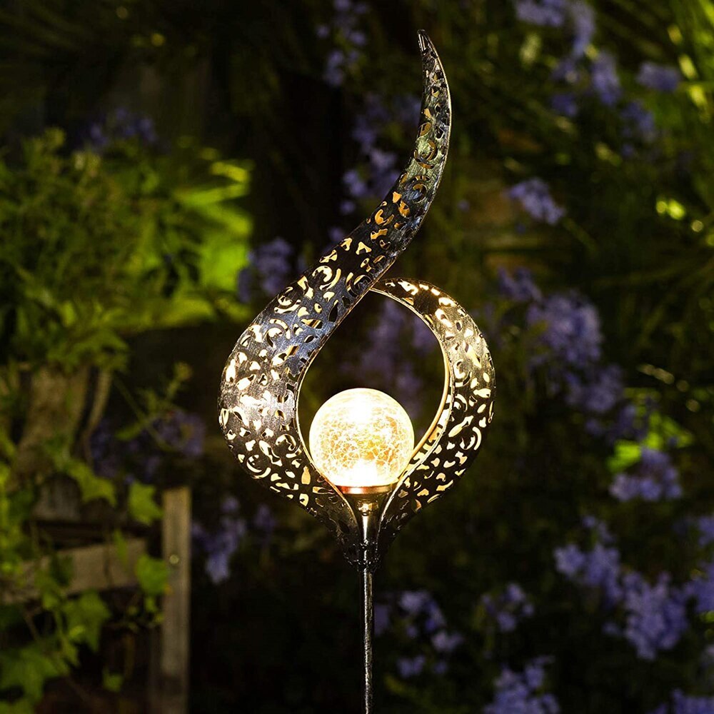 Outdoor Decorations Solar Garden Light Sun Moon Star Flame Waterproof Retro Lamp Stake Garden Yard Lawn Decor Supplies