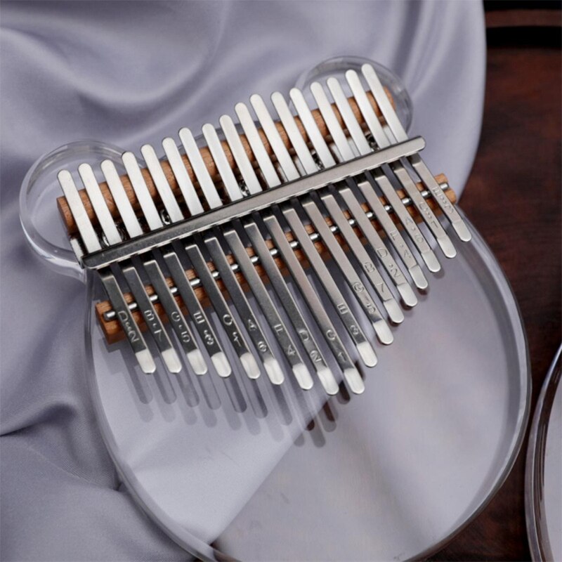 Kalimba Mini De 8 Teclas Acrílico - Forma Orejas Gato, Con Cordón, Ideal Principiantes Y Regalo