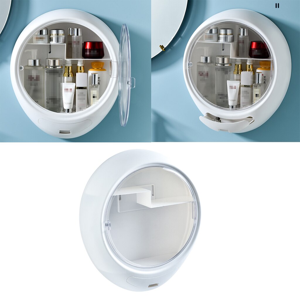 Wall Mounted Makeup Cosmetic Storage Box Cabinets NO PUNCHING SAVE SPACE