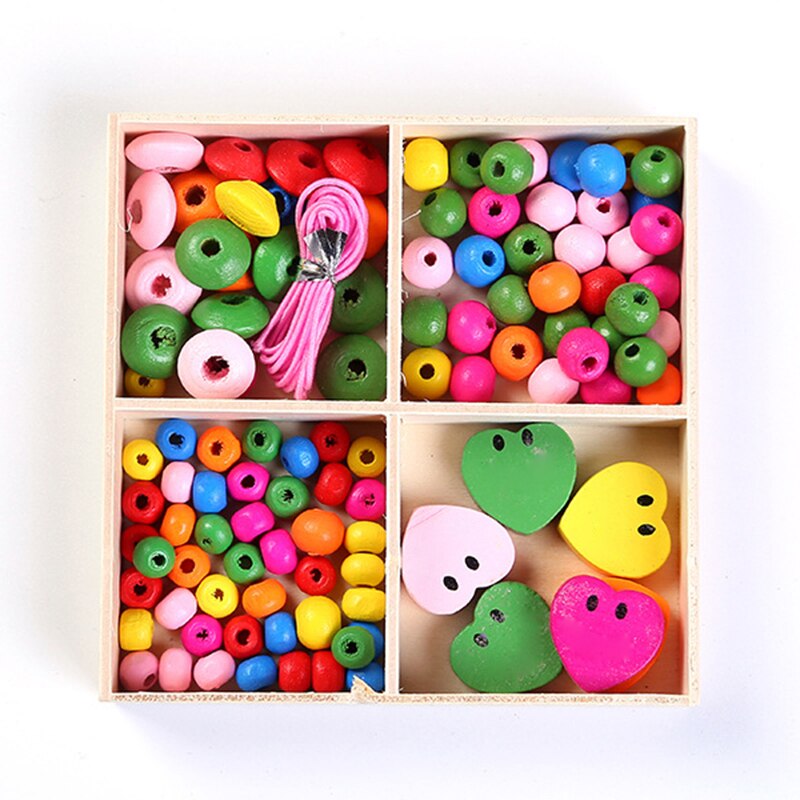 Meisje Diy Sieraden Kit Kleurrijke Houten Kralen Zelf-assemblage Ketting Ketting Armband Accessoires Cadeau Voor Kinderen UD88: Smiley