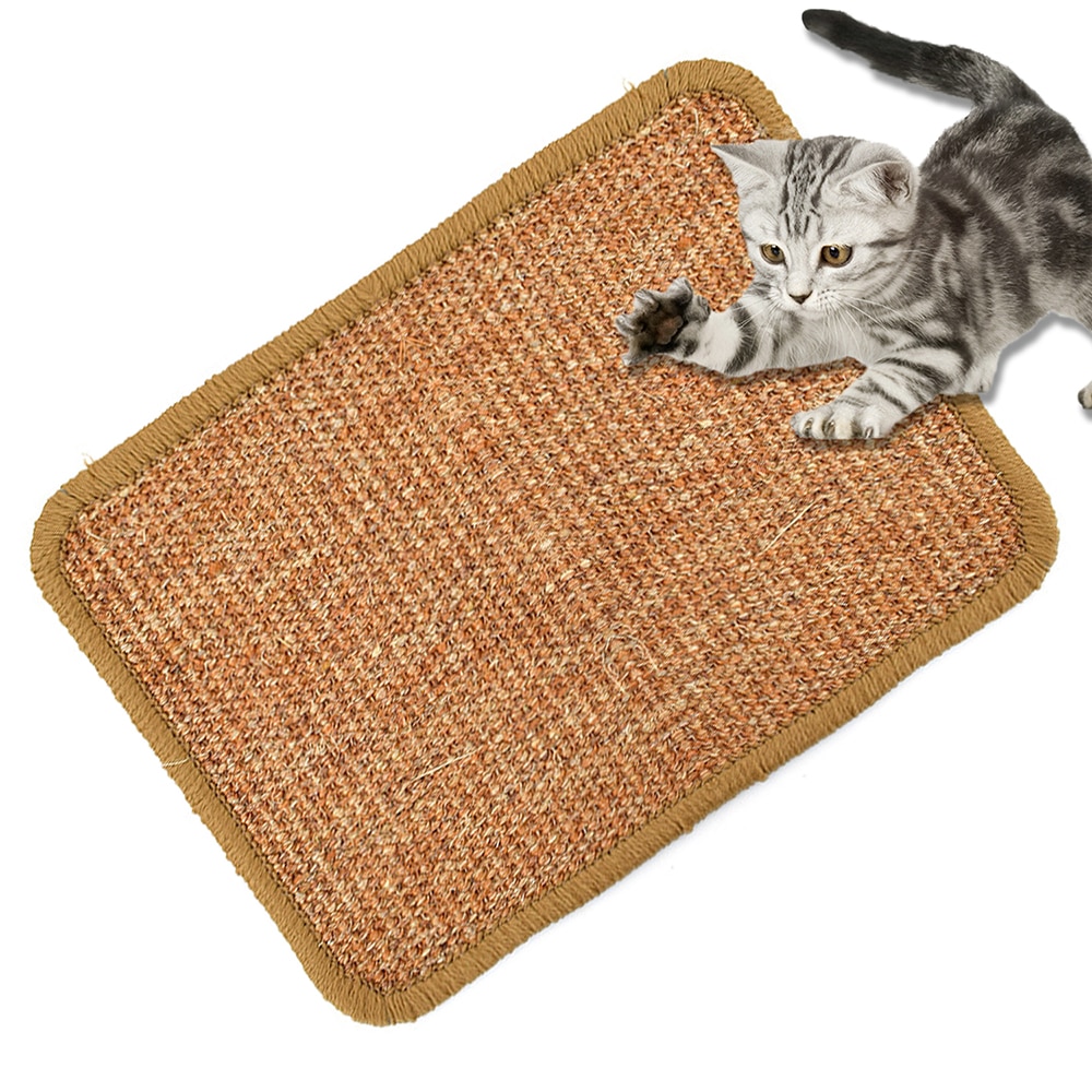Natuurlijke sisal kattenkrabmat krabpaal kattenkrassen bescherming meubels krabplank willekeurige kleur