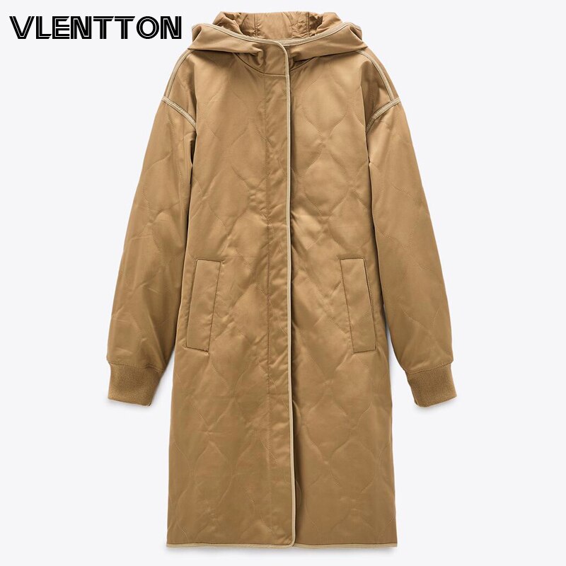 Parka con capucha de gran tamaño para mujer, abrigo largo Vintage de color caqui con cremallera, prendas de vestir, abrigos holgados informales para mujer