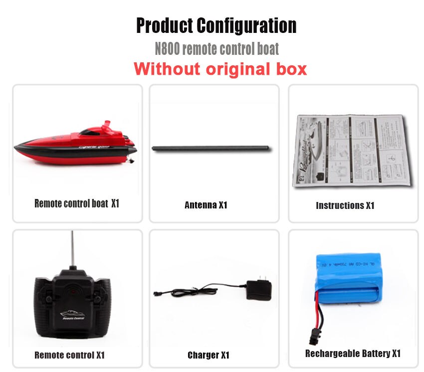 radio control RC N800 speedboot afstandsbediening boot lithium batterij elektrische afstandsbediening boot dual motor: Rood