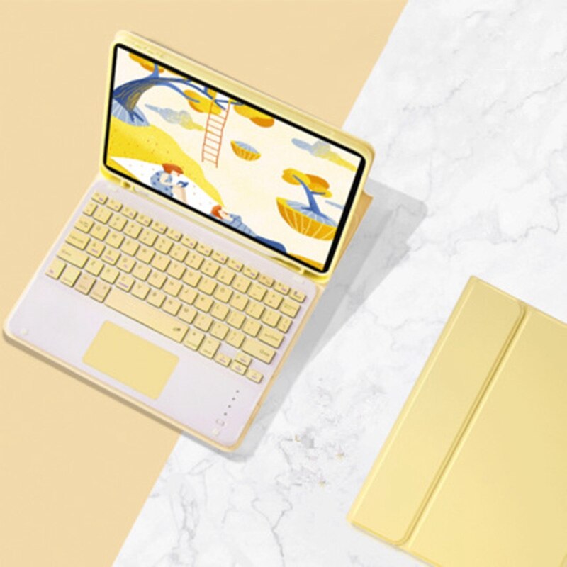 Draadloos toetsenbord voor ipad pro 11 bt toetsenbord met touchpad voor snoepkleurige leren tablethoes