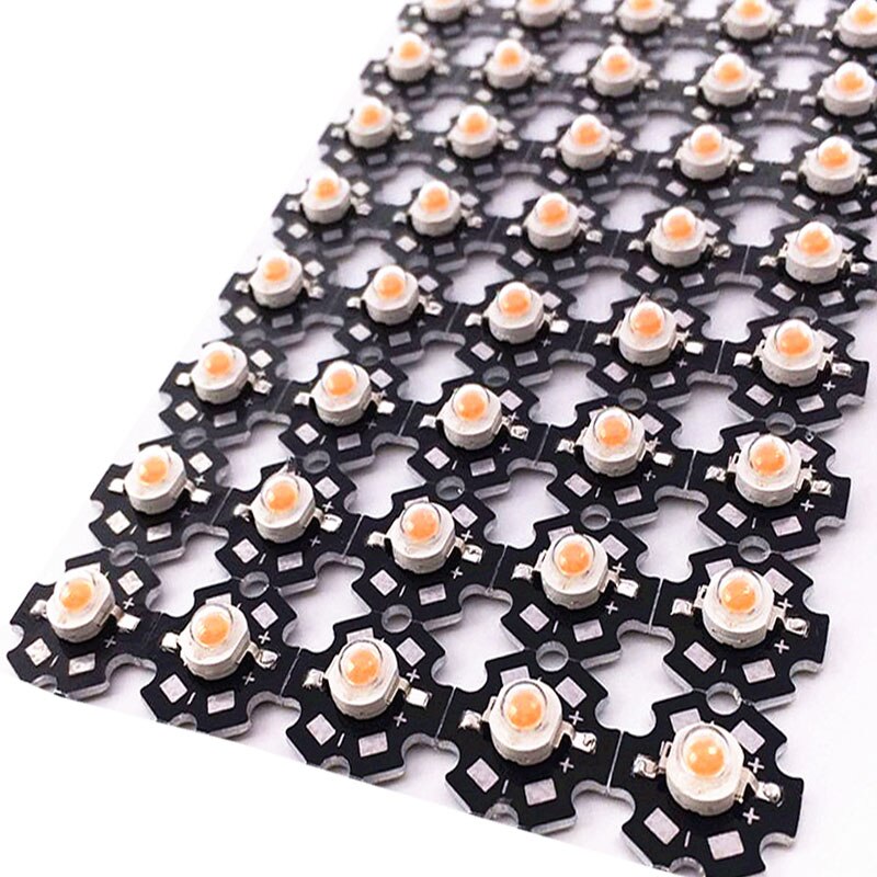 100 Uds LED 3W bridgelux 400nm-840nm espectro completo crece la luz LED Chip 45mil 700mA plantas luces amplio espectro con 20mm/16mm PCB
