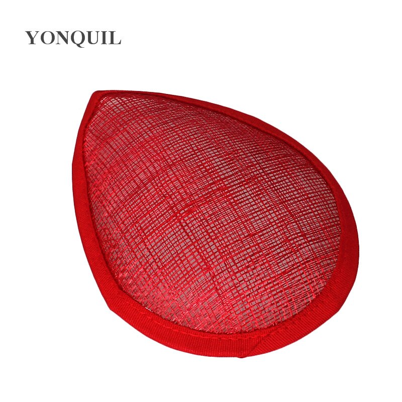 green 13CM teardrop sinamay fascinator base DIY millinery base cocktail hats handwork material party hair accessories 17 colors: Red