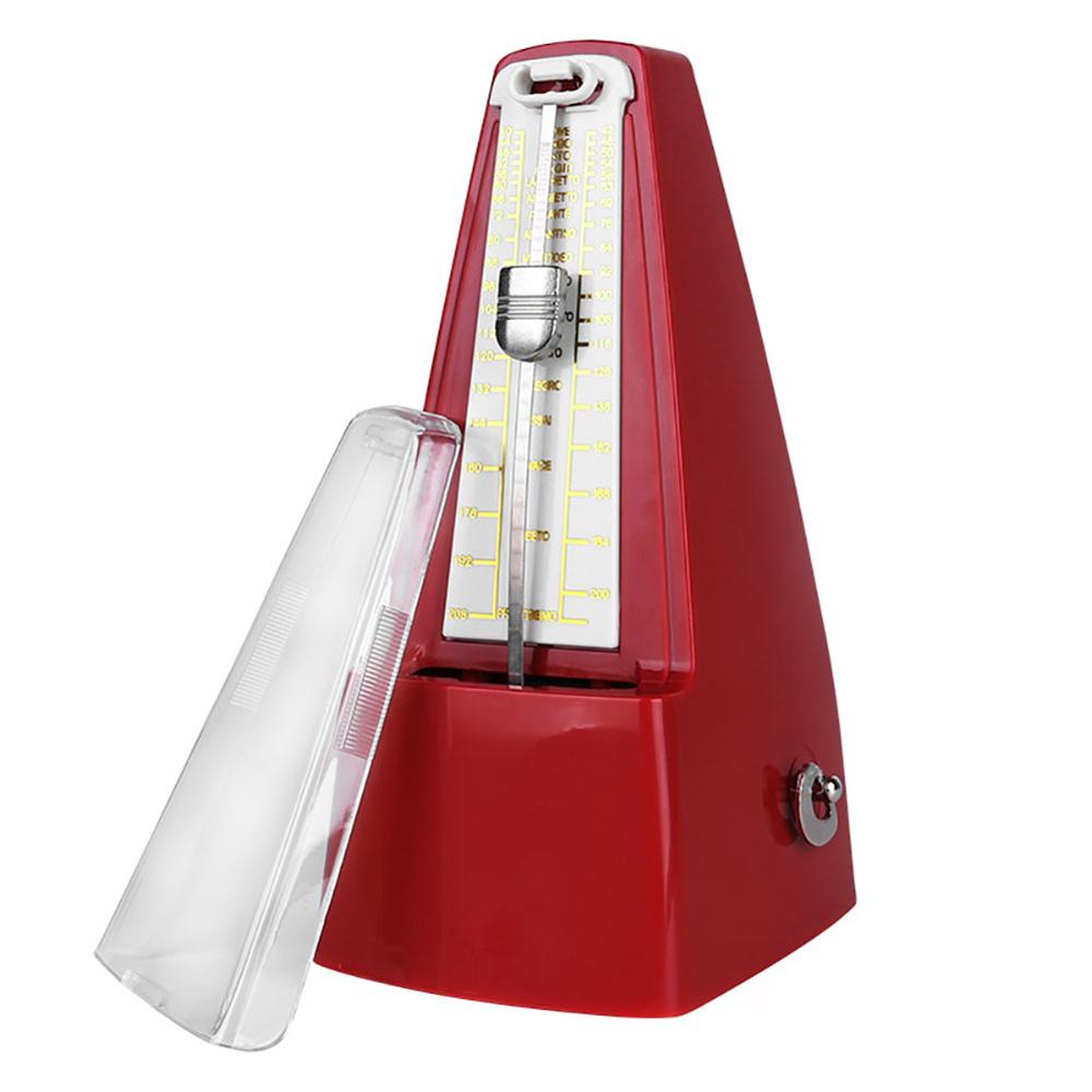 -Retro Piano Mechanical Metronome Antique Metronome Pendulum Mecanico Wood Color For Universal Piano Guitar Violin Musical: Red