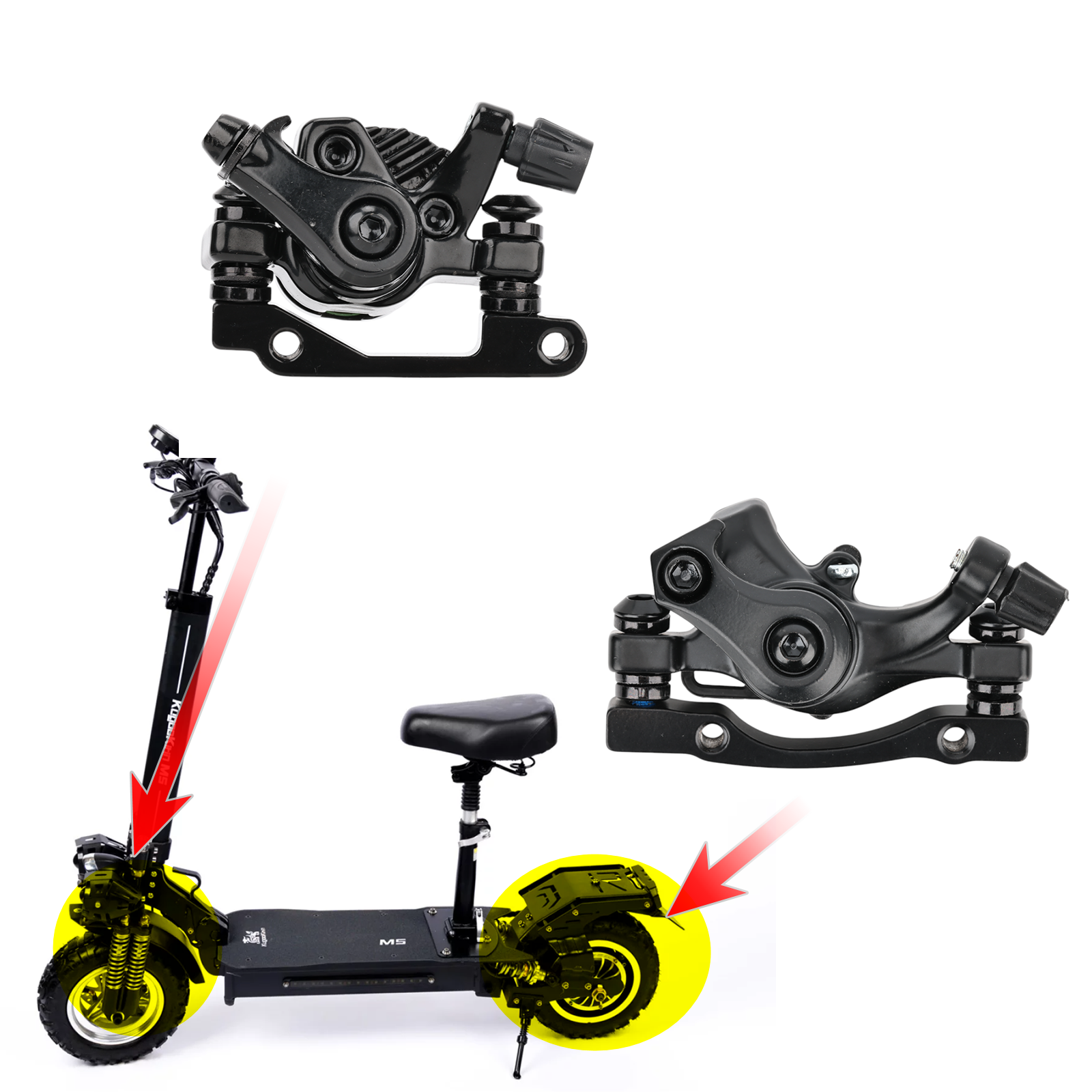 Original Front Rear Brake for KUGOO Kirin M5 / M5 Pro Electric Scooter Mechanical Disc Brake Caliper Replaceable Parts